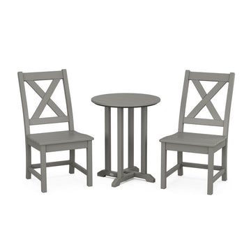 Polywood Braxton Side Chair 3-Piece Round Dining Set PWS1289-1