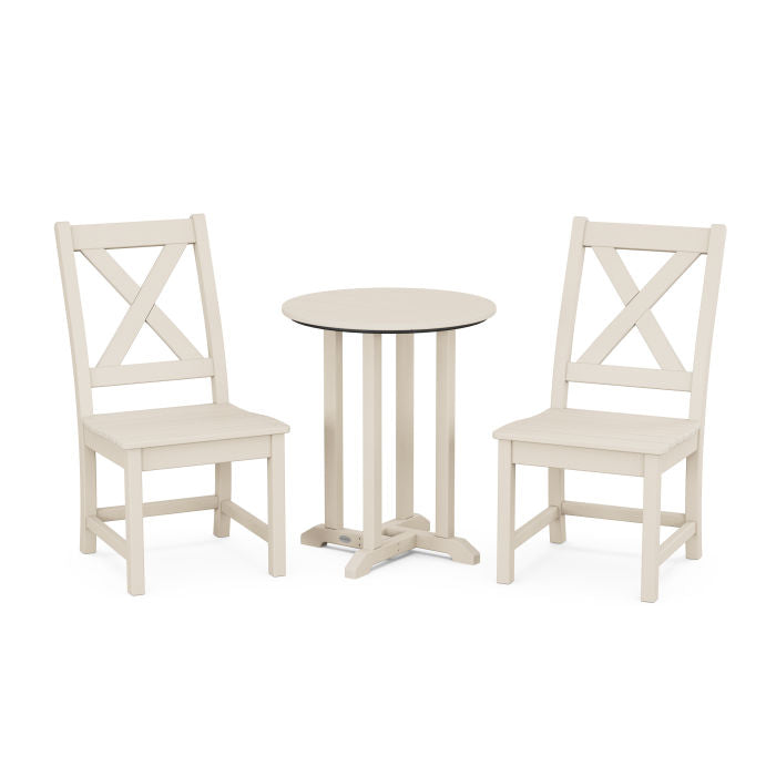 Polywood Braxton Side Chair 3-Piece Round Dining Set PWS1289-1