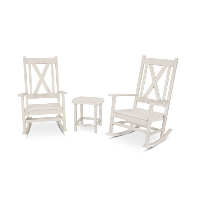 Polywood Braxton 3-Piece Porch Rocking Chair Set PWS473-1