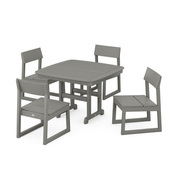 Polywood EDGE Side Chair 5-Piece Dining Set with Trestle Legs PWS918-1