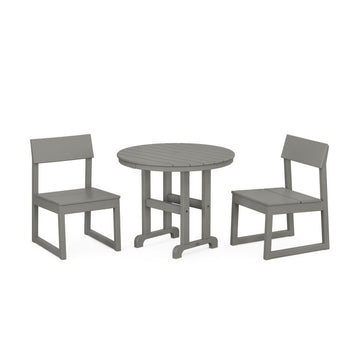 Polywood EDGE Side Chair 3-Piece Round Dining Set PWS1331-1