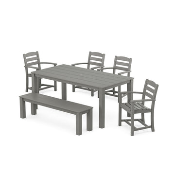 Polywood La Casa Cafe' 6-Piece Parsons Dining Set with Bench PWS2281-1