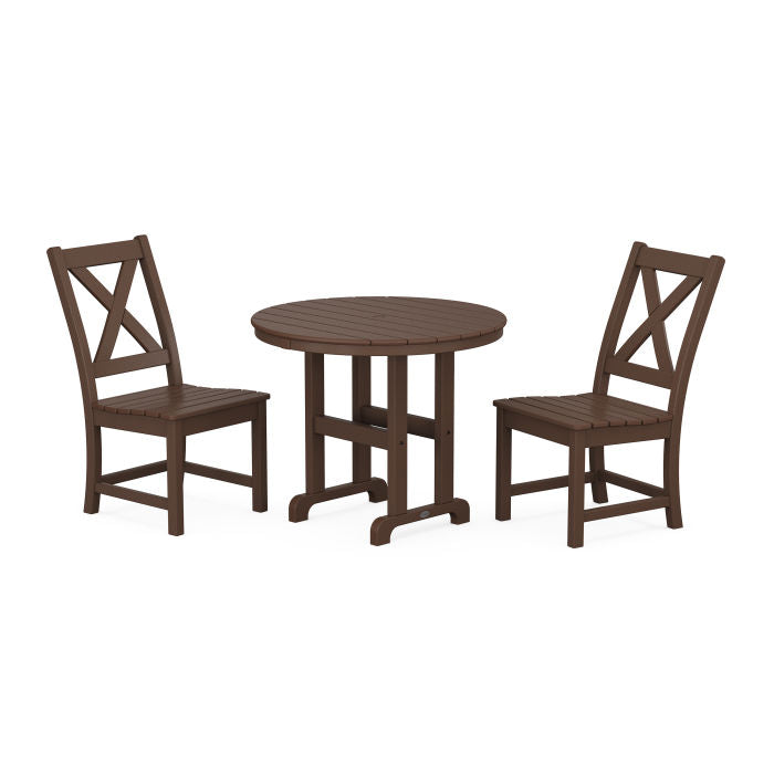 Polywood Braxton Side Chair 3-Piece Round Dining Set PWS1322-1