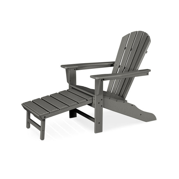 Polywood Palm Coast Ultimate Adirondack Chair With Hideaway Ottoman HNA15