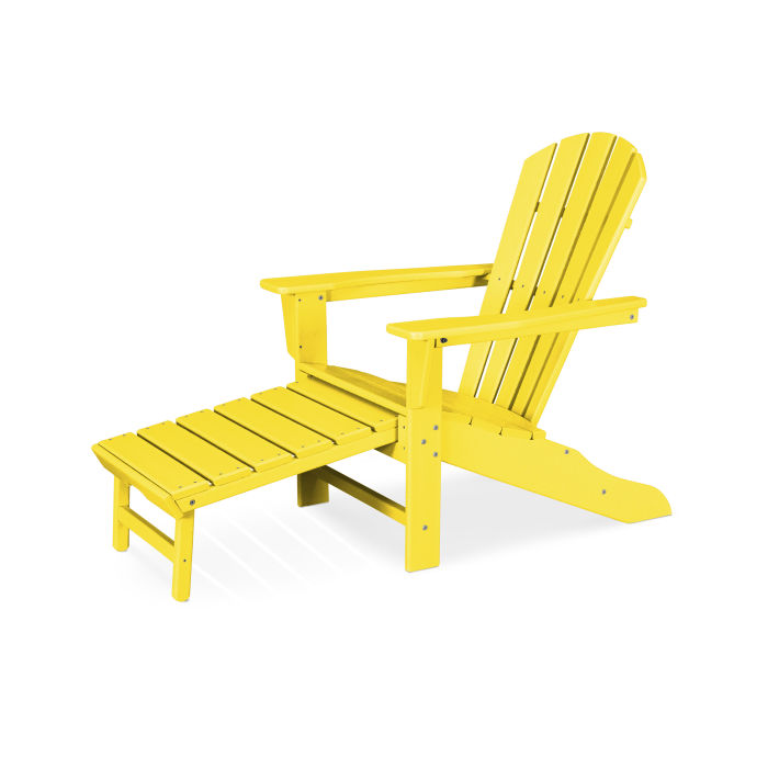 Polywood Palm Coast Ultimate Adirondack Chair With Hideaway Ottoman HNA15