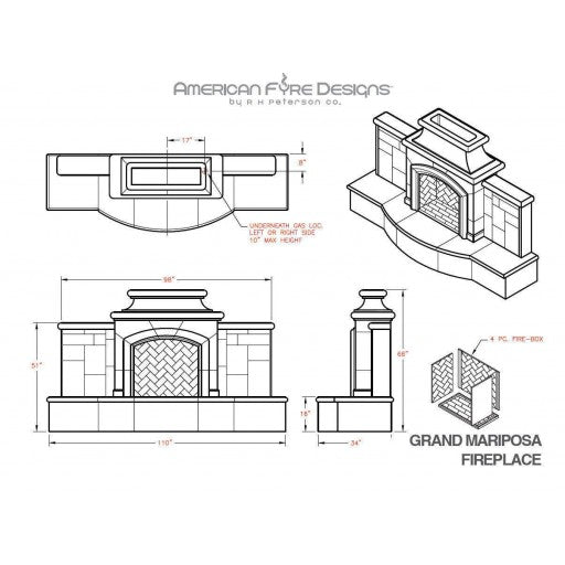American Fyre Designs Grand Mariposa Fireplace
