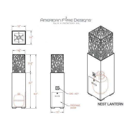 American Fyre Designs Nest Lantern 16