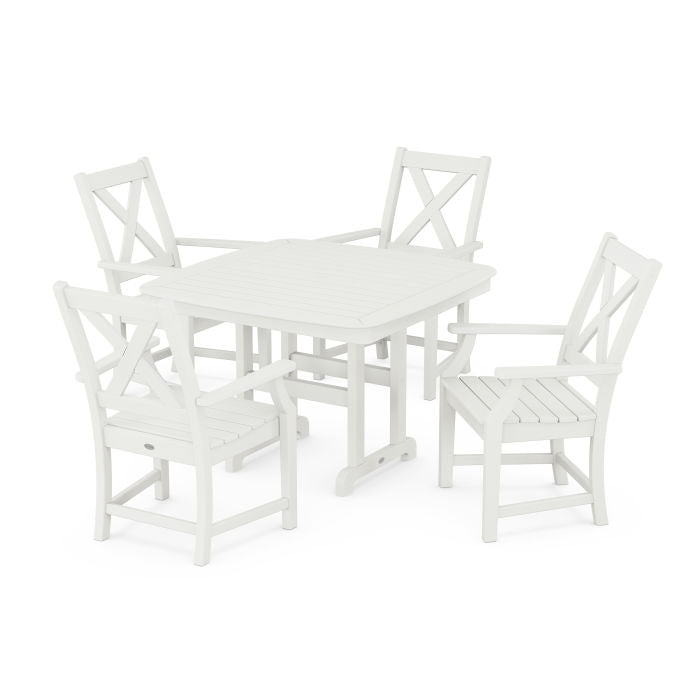 Polywood Braxton 5-Piece Dining Set with Trestle Legs in Vintage Finish PWS908-1-V