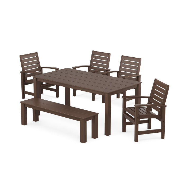 Polywood Signature 6-Piece Parsons Dining Set with Bench PWS2345-1