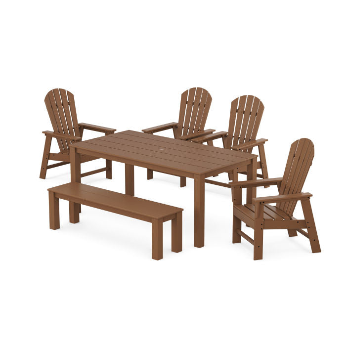 Polywood South Beach 6-Piece Parsons Dining Set with Bench PWS2314-1