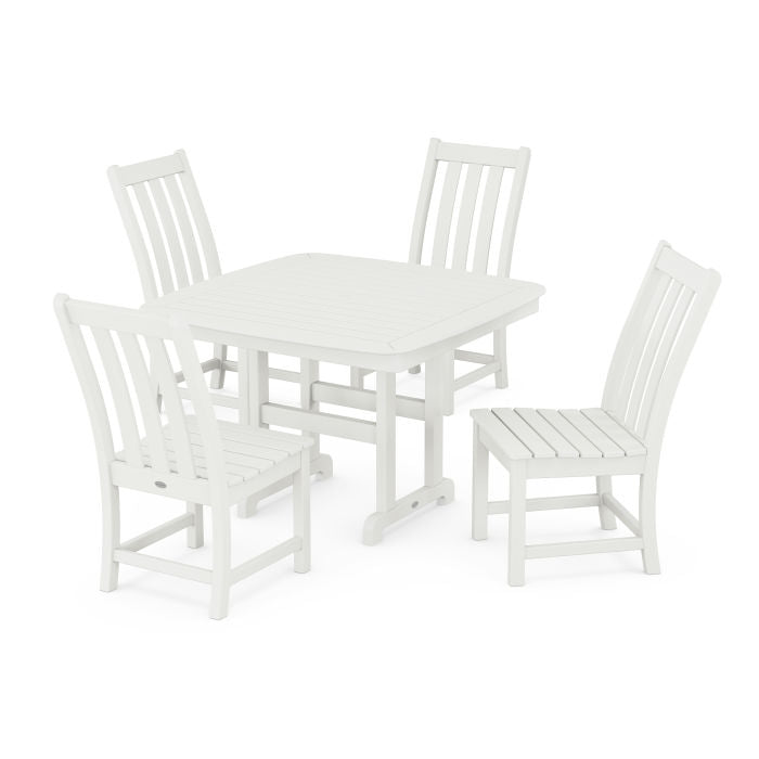 Polywood Vineyard Side Chair 5-Piece Dining Set with Trestle Legs in Vintage Finish PWS936-1-V