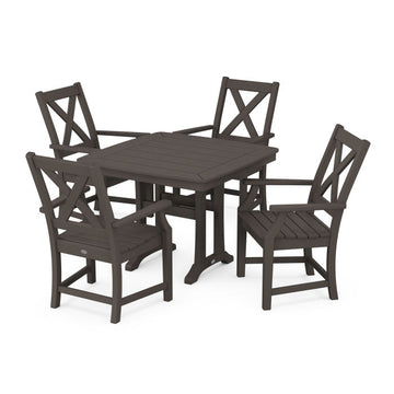 Polywood Braxton 5-Piece Dining Set with Trestle Legs in Vintage Finish PWS960-1-V