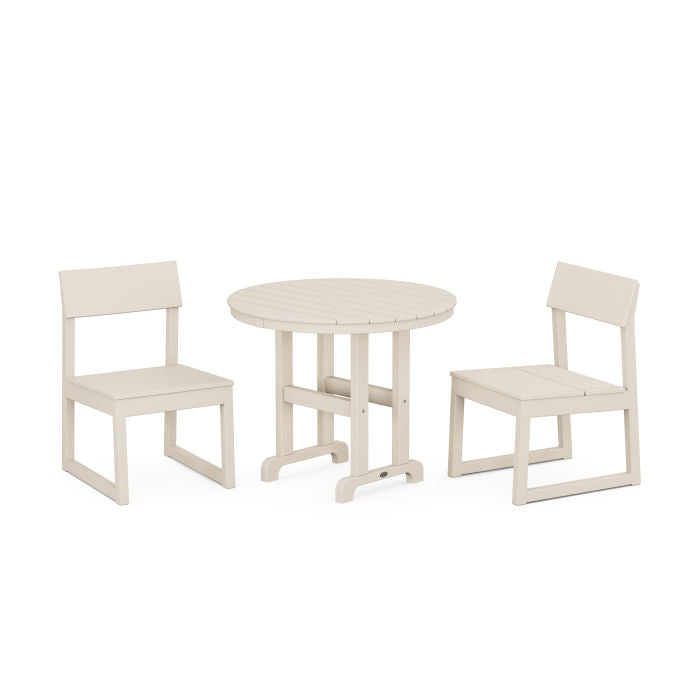 Polywood EDGE Side Chair 3-Piece Round Dining Set PWS1331-1