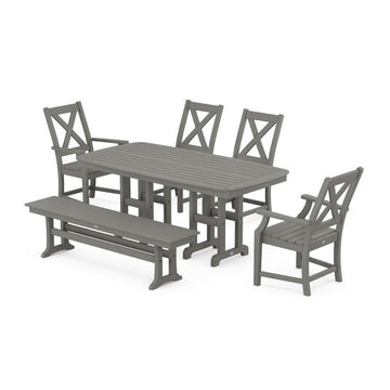 Polywood Braxton 6-Piece Dining Set with Bench PWS1257-1