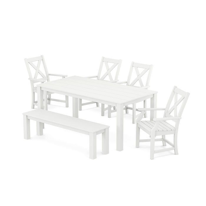 Polywood Braxton 6-Piece Parsons Dining Set with Bench PWS2263-1