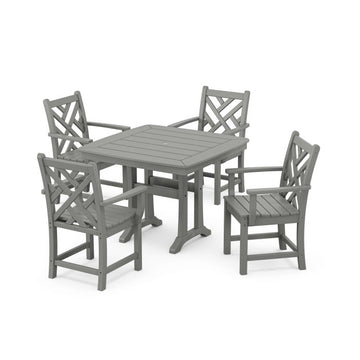 Polywood Chippendale 5-Piece Dining Set with Trestle Legs PWS963-1