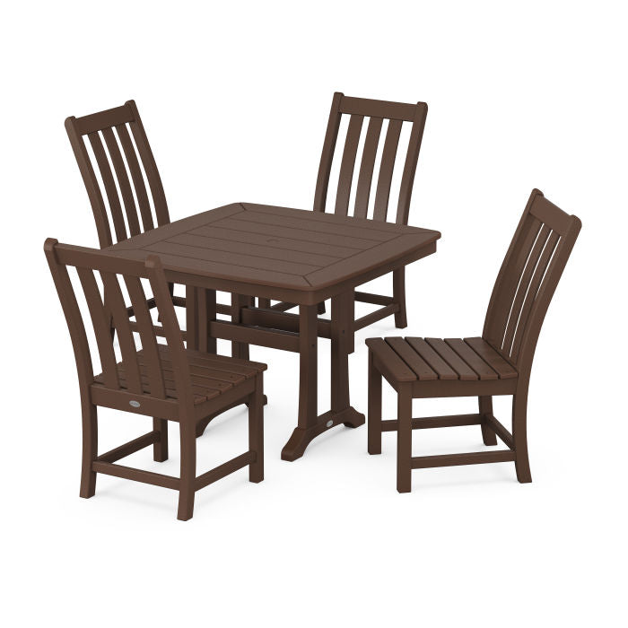Polywood Vineyard Side Chair 5-Piece Dining Set with Trestle Legs PWS989-1