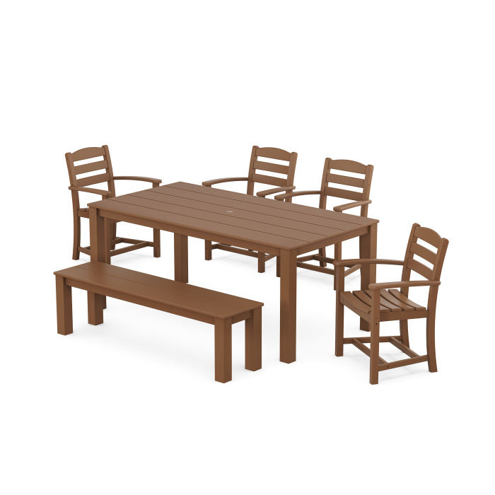Polywood La Casa Cafe' 6-Piece Parsons Dining Set with Bench PWS2281-1