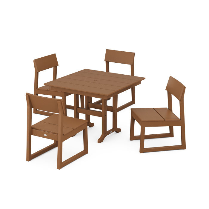 Polywood EDGE Side Chair 5-Piece Farmhouse Dining Set PWS1145-1