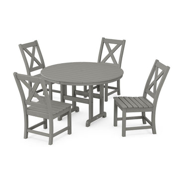 Polywood Braxton Side Chair 5-Piece Round Dining Set PWS1355-1
