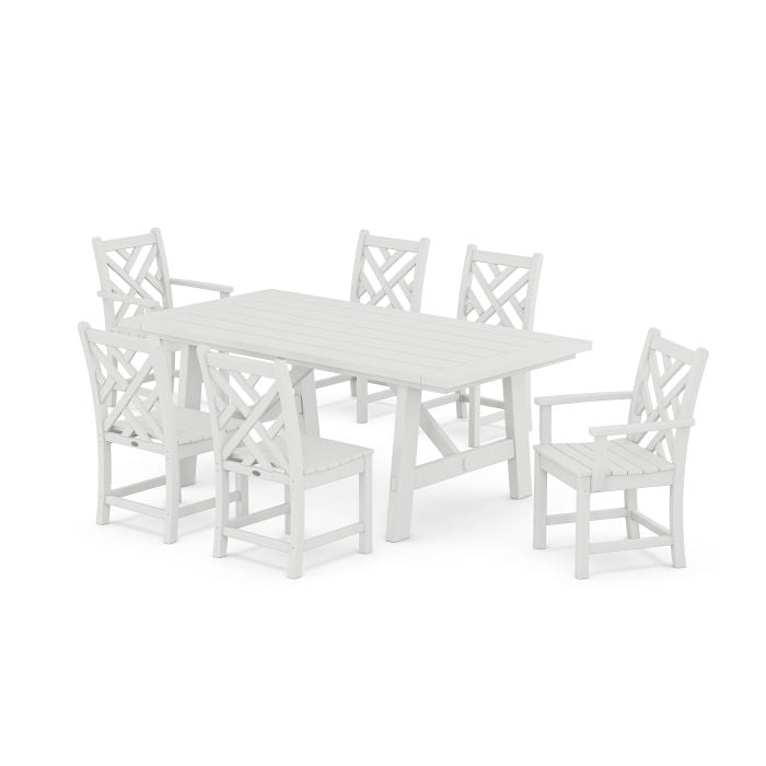 Polywood Chippendale 7-Piece Rustic Farmhouse Dining Set PWS1075-1