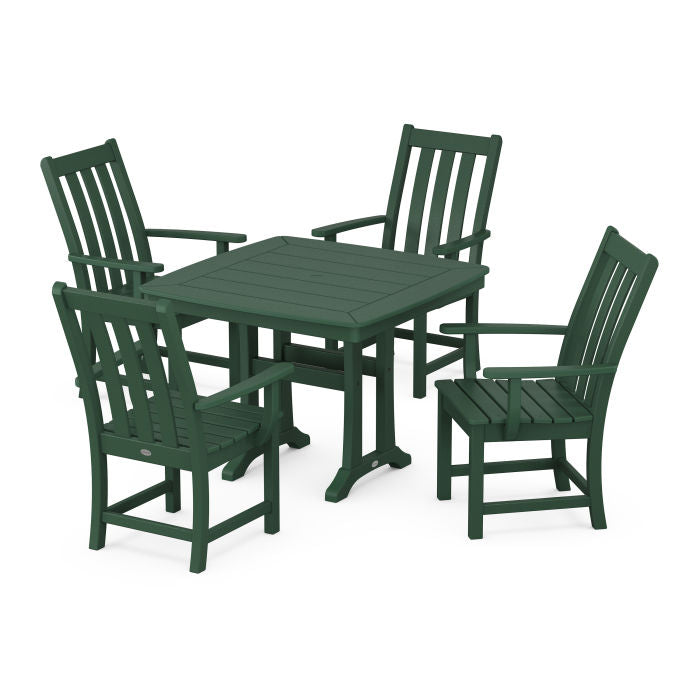 Polywood Vineyard 5-Piece Dining Set with Trestle Legs PWS991-1