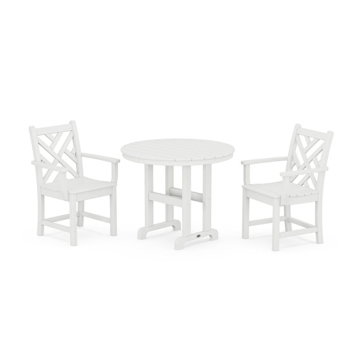 Polywood Chippendale 3-Piece Round Dining Set PWS1324-1