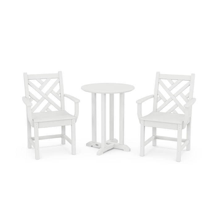 Polywood Chippendale 3-Piece Round Dining Set PWS1291-1