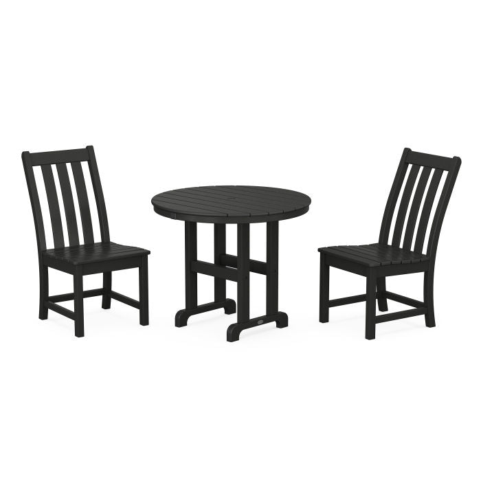 Polywood Vineyard Side Chair 3-Piece Round Dining Set PWS1350-1