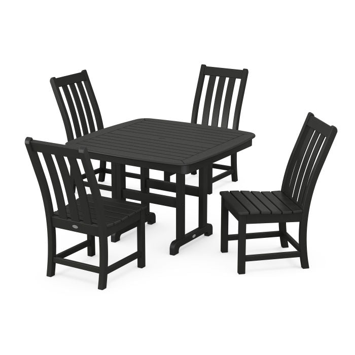 Polywood Vineyard Side Chair 5-Piece Dining Set with Trestle Legs PWS936-1