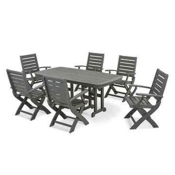 Polywood Signature Folding Chair 7-Piece Dining Set PWS151-1