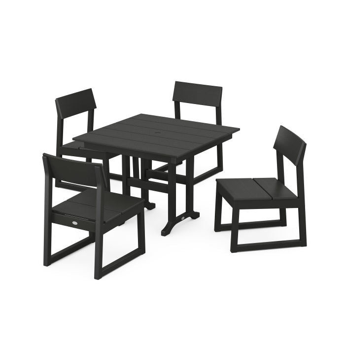 Polywood EDGE Side Chair 5-Piece Farmhouse Dining Set PWS1145-1