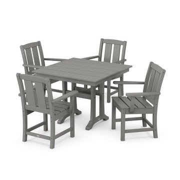Polywood Mission 5-Piece Farmhouse Dining Set with Trestle Legs PWS2054-1