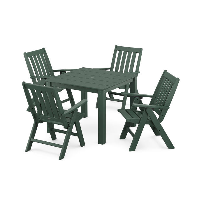 Polywood Vineyard Folding Chair 5-Piece Parsons Dining Set PWS2369-1