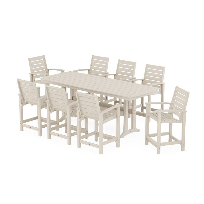Polywood Signature 9-Piece Counter Set with Trestle Legs PWS1930-1