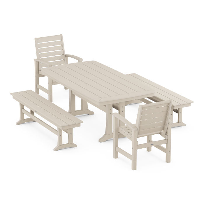 Polywood Signature 5-Piece Dining Set with Trestle Legs PWS1059-1