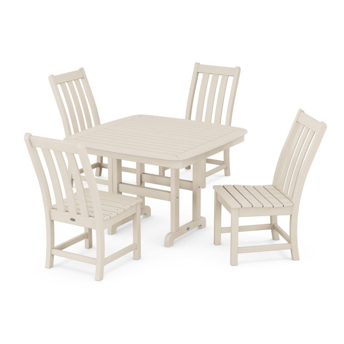 Polywood Vineyard Side Chair 5-Piece Dining Set with Trestle Legs PWS936-1