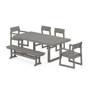 Polywood EDGE 6-Piece Dining Set with Bench PWS873-1