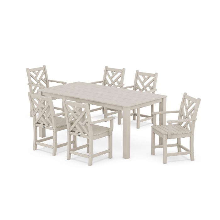 Polywood Chippendale Arm Chair 7-Piece Parsons Dining Set PWS2318-1
