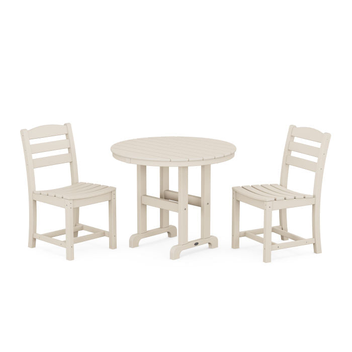 Polywood La Casa Café Side Chair 3-Piece Round Dining Set PWS1333-1