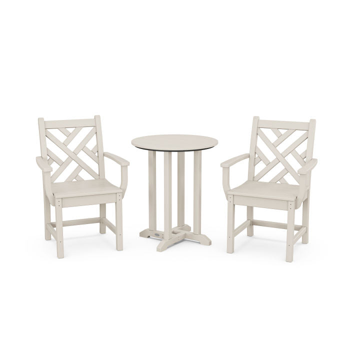 Polywood Chippendale 3-Piece Round Dining Set PWS1291-1