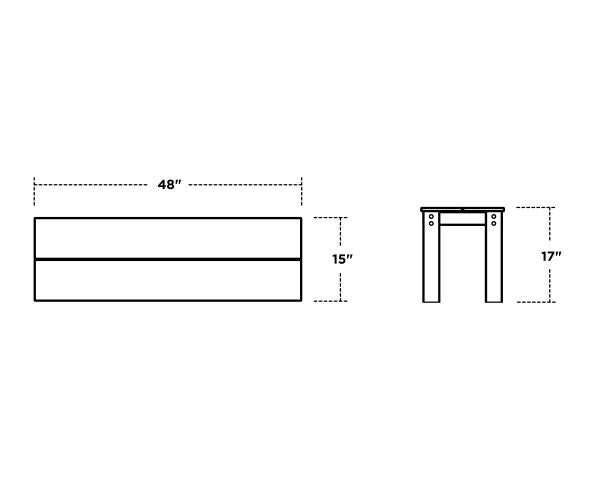 Polywood Studio Parsons 48” Bench DBN48