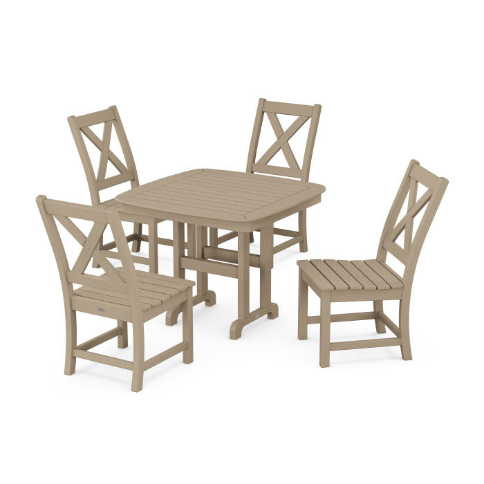 Polywood Braxton Side Chair 5-Piece Dining Set in Vintage Finish PWS1233-1-V