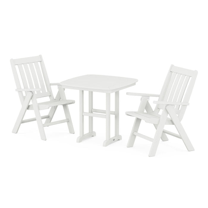 Polywood Vineyard Folding Chair 3-Piece Dining Set in Vintage Finish PWS1231-1-V