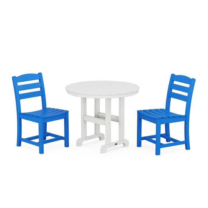 Polywood La Casa Café Side Chair 3-Piece Round Dining Set PWS1333-1