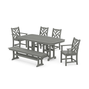 Polywood Chippendale 6-Piece Dining Set with Bench PWS1261-1