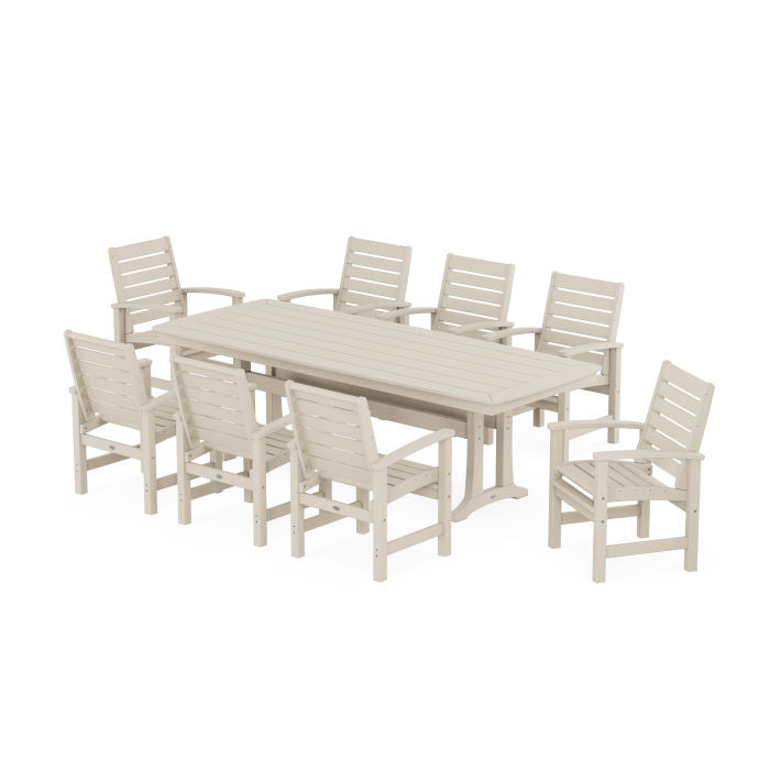 Polywood Signature 9-Piece Dining Set with Trestle Legs PWS1500-1