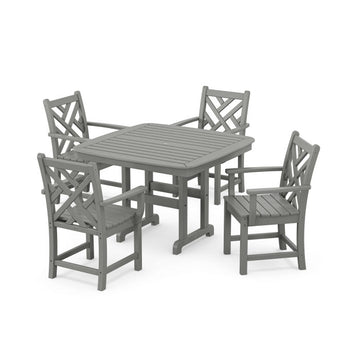 Polywood Chippendale 5-Piece Dining Set with Trestle Legs PWS911-1