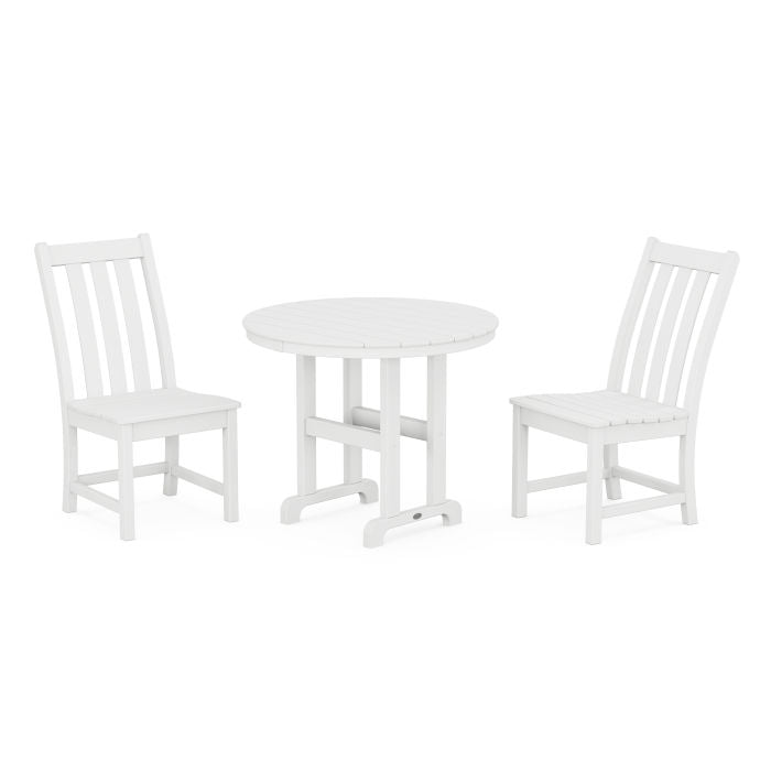 Polywood Vineyard Side Chair 3-Piece Round Dining Set PWS1350-1