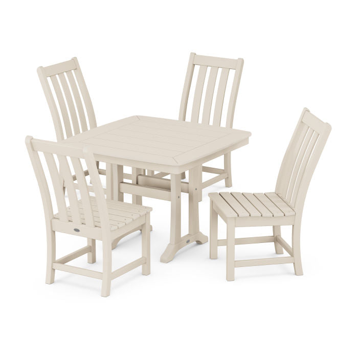 Polywood Vineyard Side Chair 5-Piece Dining Set with Trestle Legs PWS989-1